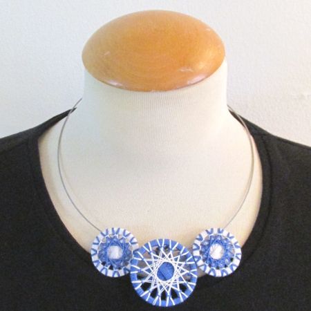 Collier blau - weiß